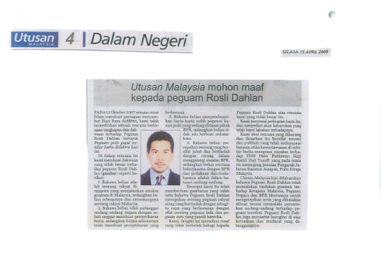 Utusan Malaysia's Apology